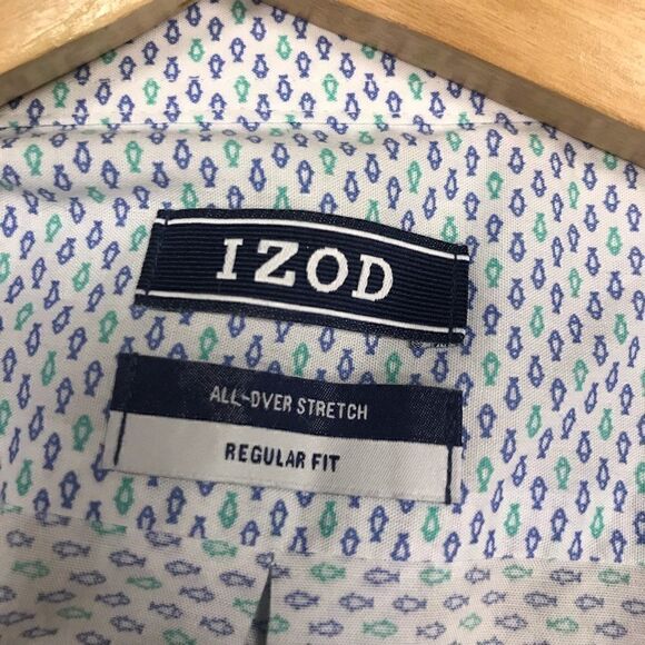IZOD fish 🎣 print button down. Size Large - Picture 6 of 6